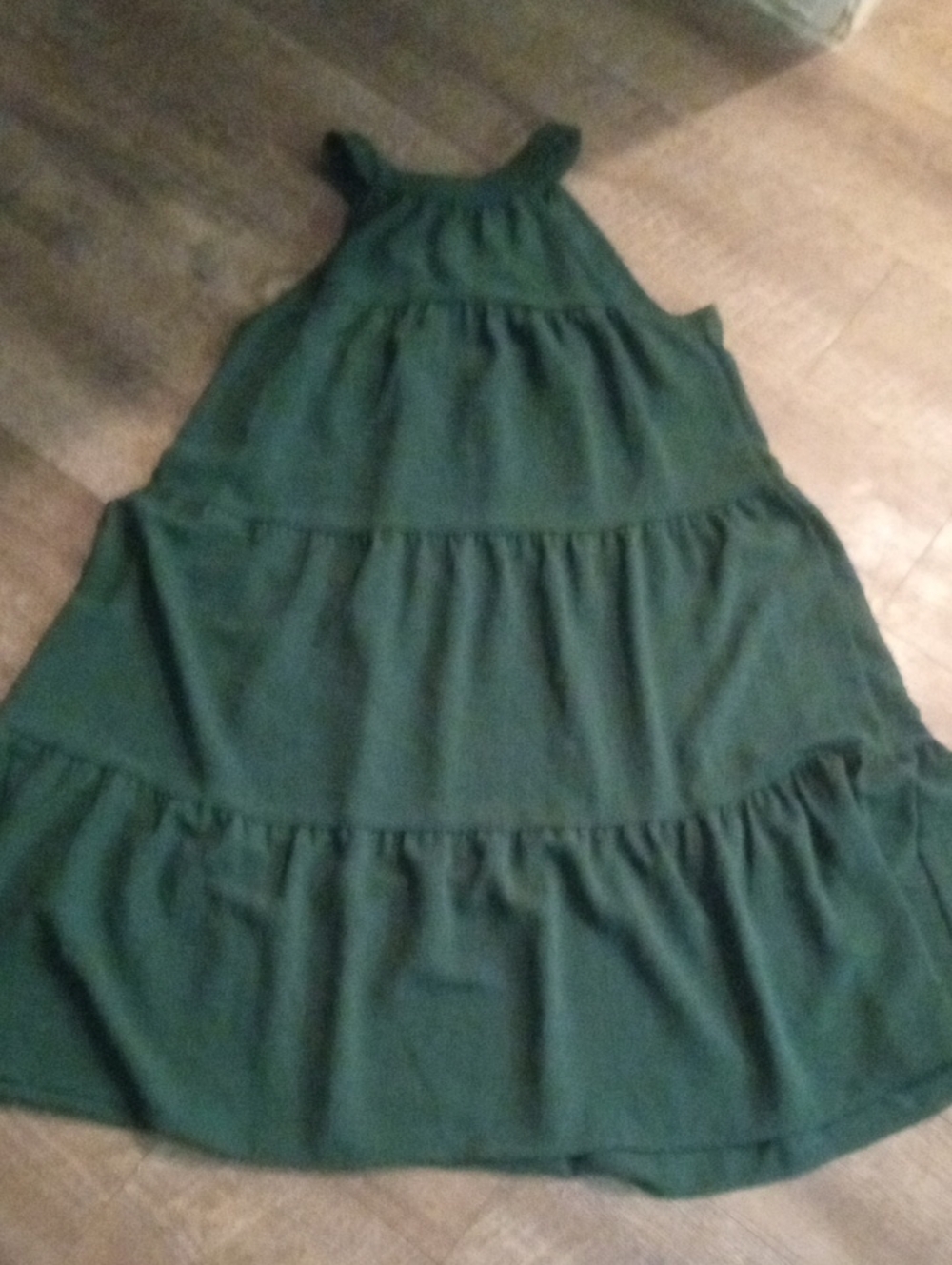 Women’s Dark Green Tiered Casual Dress - Sleeveless Summer Style